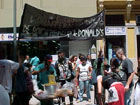 Free food being given out at demo - Brazil - Oct 16 2001